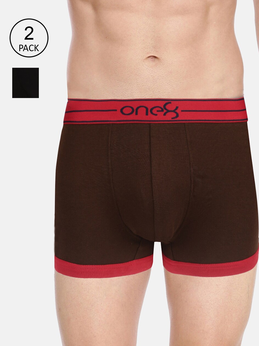 

one8 by Virat Kohli Men Pack of 2 Solid Cotton Trunk, Brown