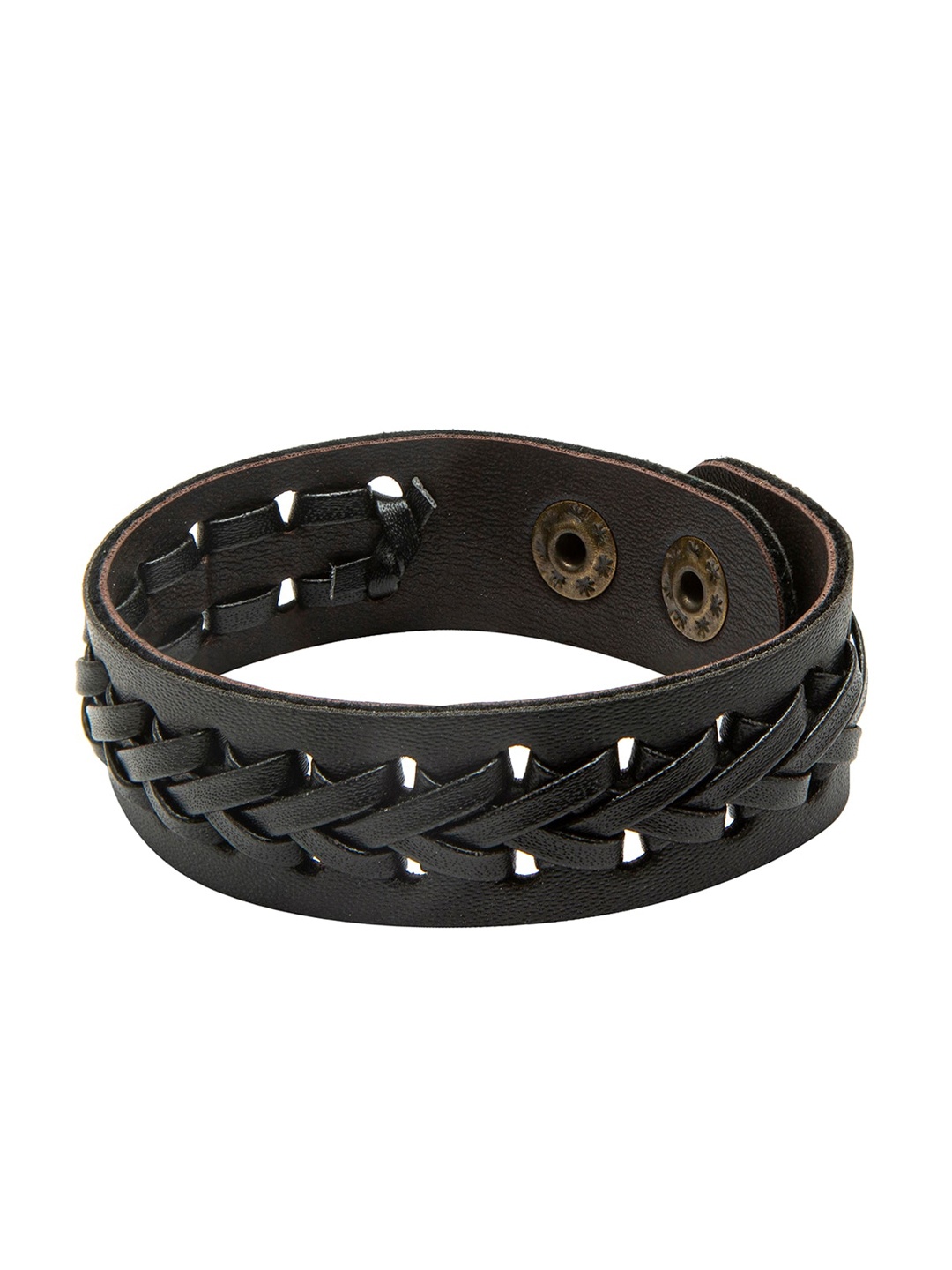 

bodha Men Black Leather Wraparound Bracelet