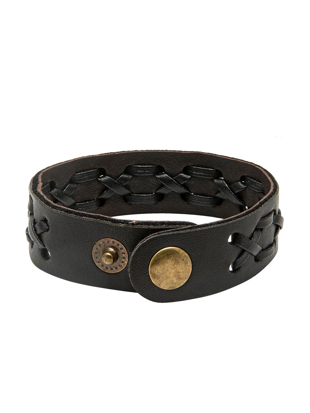 

bodha Men Black Leather Wraparound Bracelet