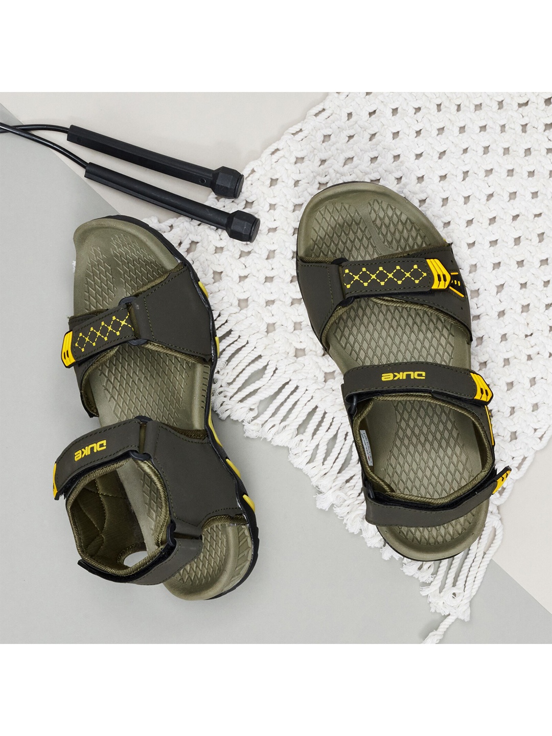 

Duke Men Olive Green Sports Sandals