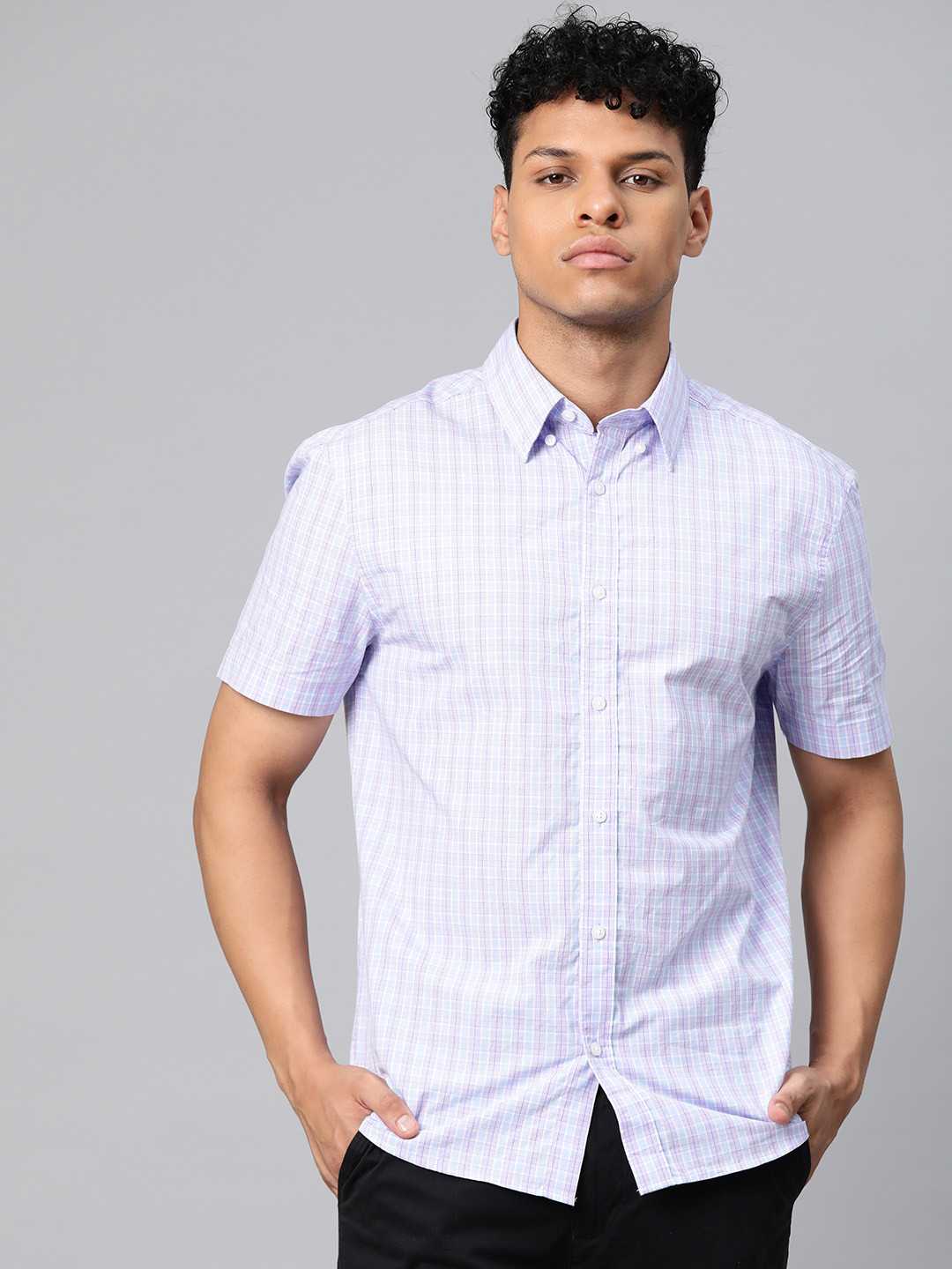 

Marks & Spencer Pure Cotton Checked Casual Shirt, Blue