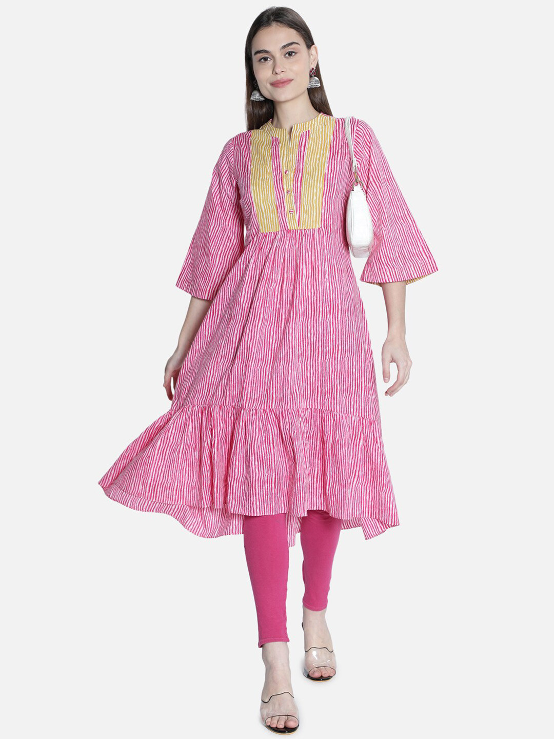 

See Designs Pink Ethnic Motifs A-Line Midi Dress