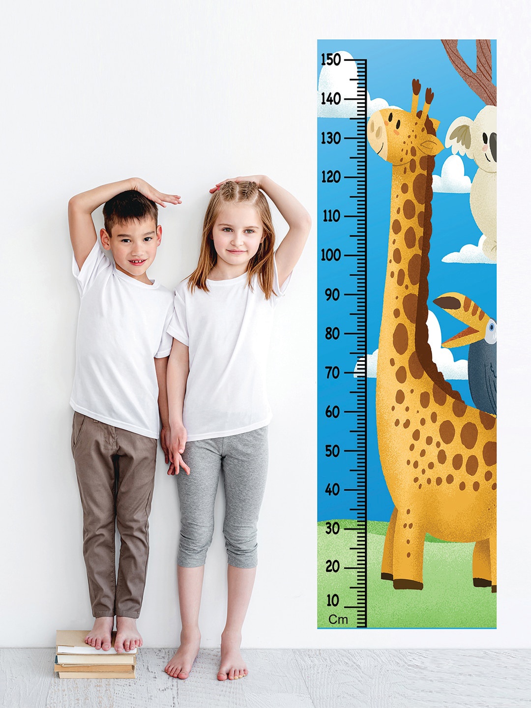 

WENS Multicoloured Giraffe Ride Printed Height Chart Wall Decal, Multi