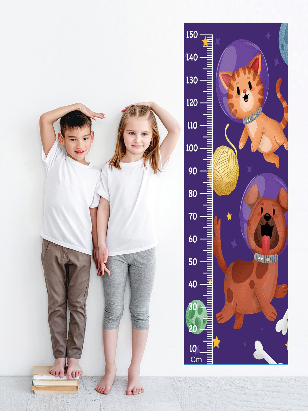 

WENS Kids Multicoloured Animal Masti Time Height Chart Vinyl Wall Sticker, Multi