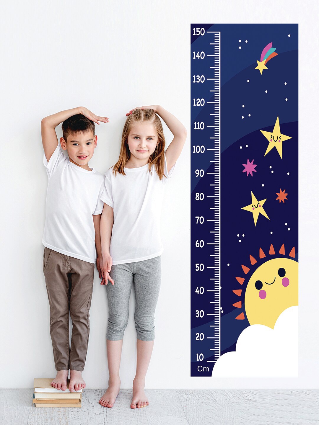 

WENS Kids Navy Blue Conventional Print Height Chart Wall Sticker