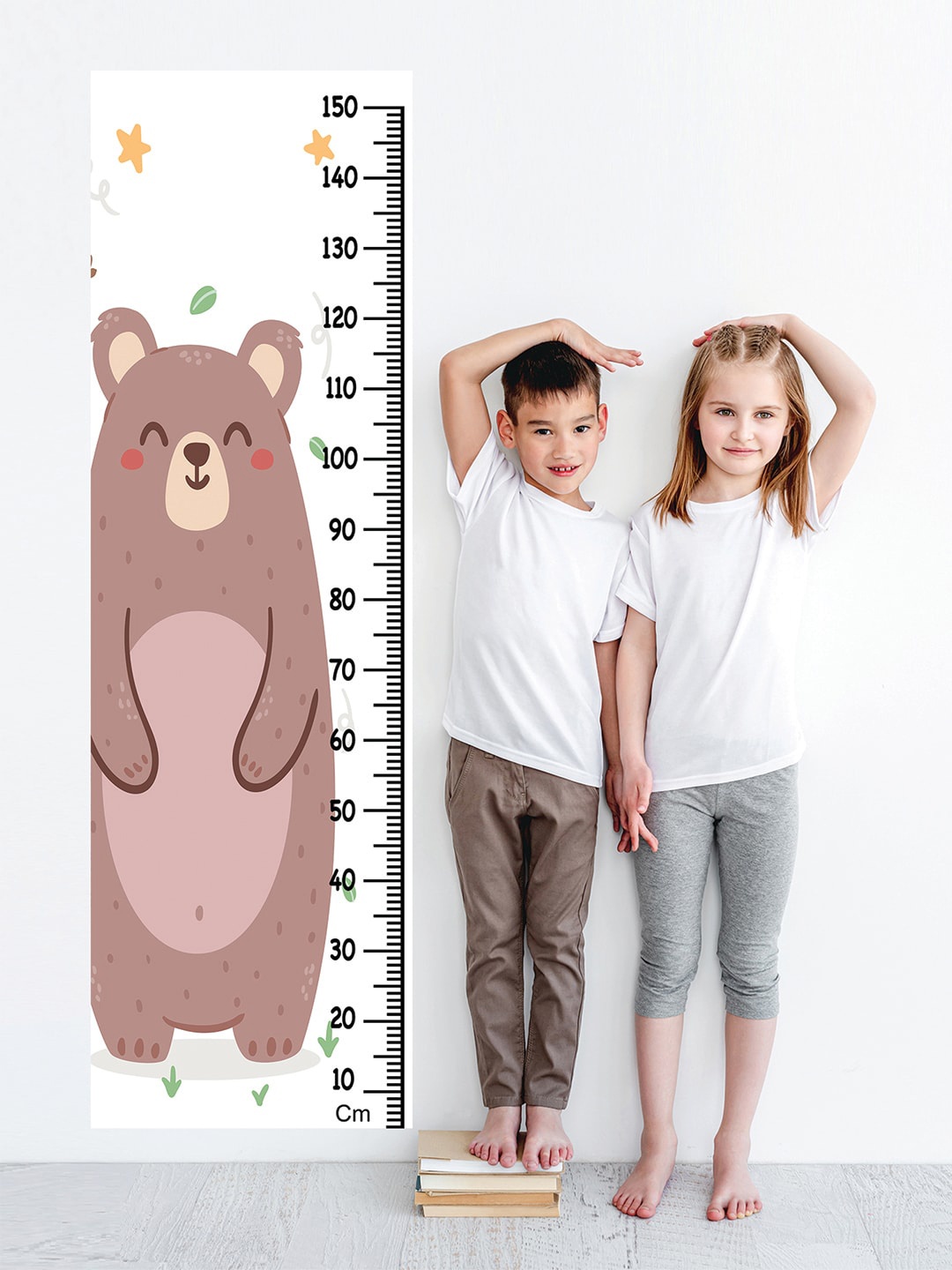 

WENS Multicoloured Cute Bear Giraffe Height Chart Wall Decal, Multi