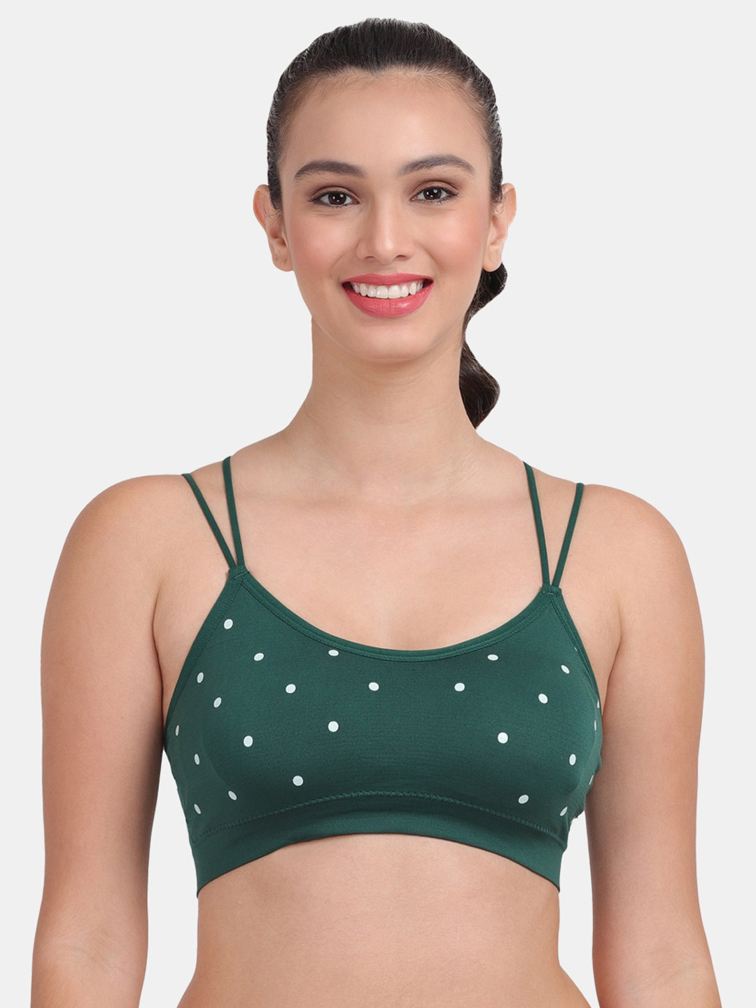 

Amour Secret Green & White Lightly Padded Bra