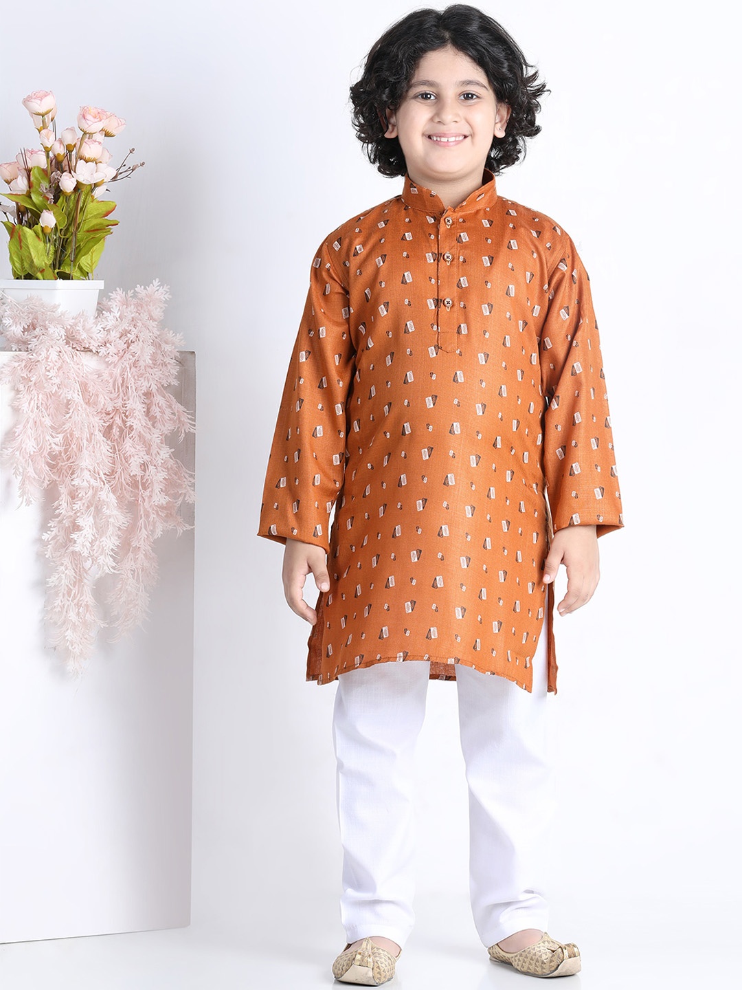

Kidling Boys Rust Kurta with Pyjamas