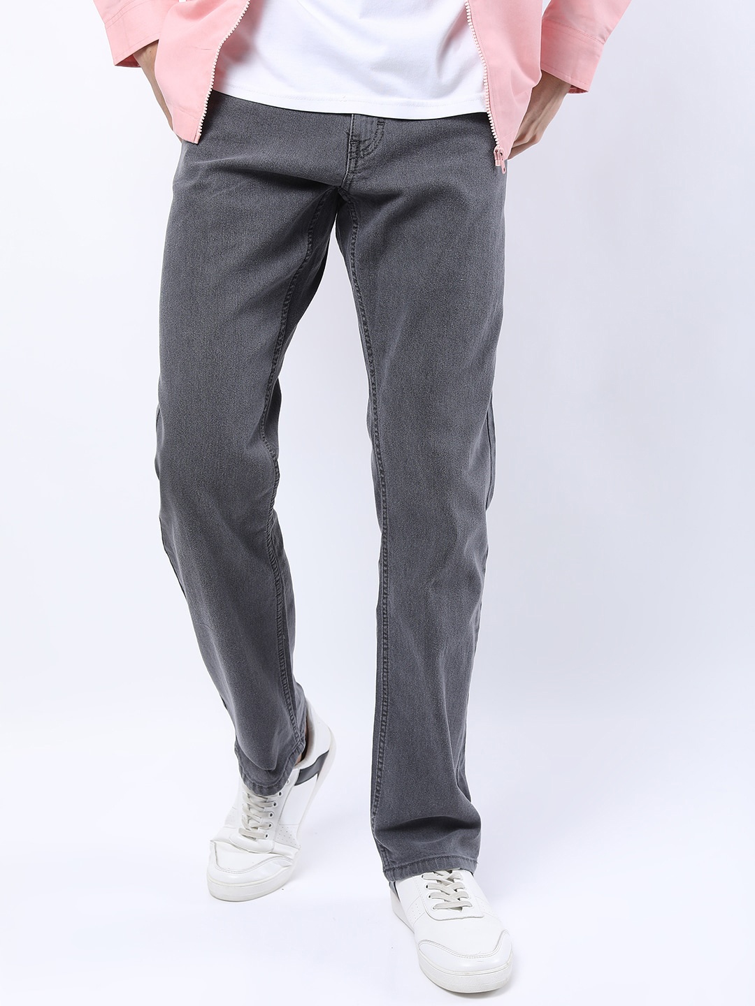 

HIGHLANDER Men Grey Straight Fit Clean look Stretchable Jeans