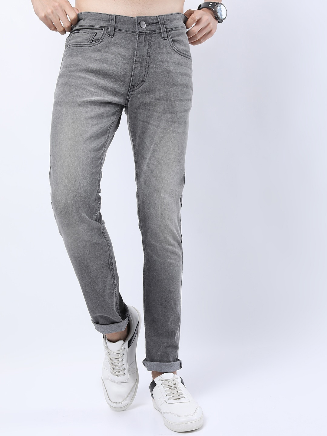 

KETCH Men Grey Slim Fit Heavy Fade Stretchable Jeans