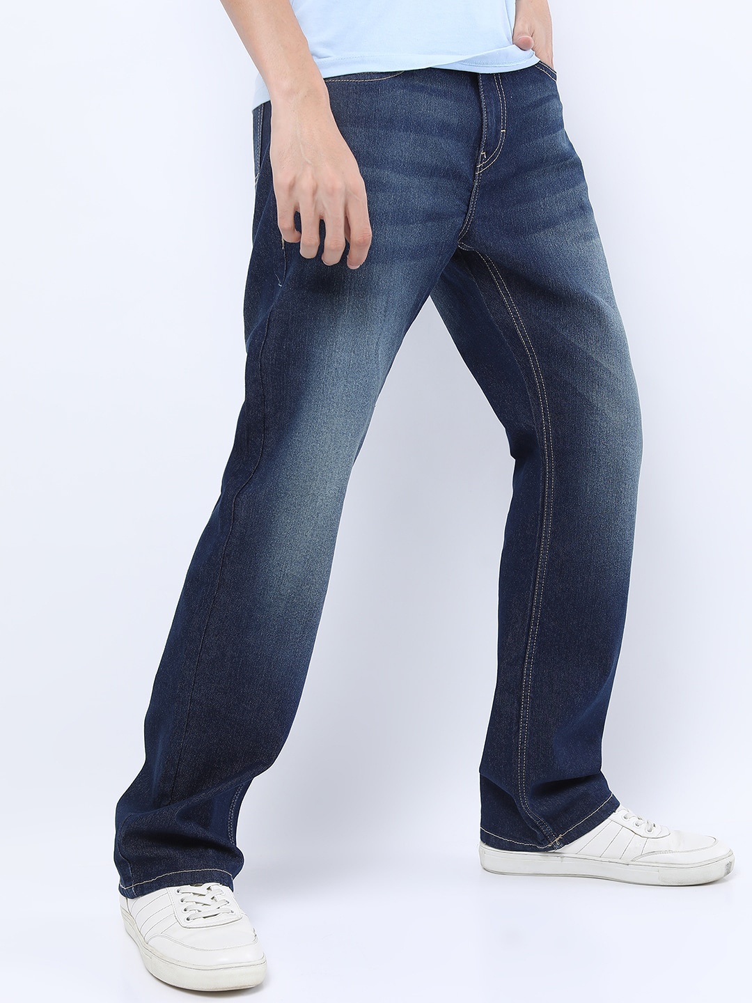 

KETCH Men Blue Bootcut Light Fade Stretchable Jeans