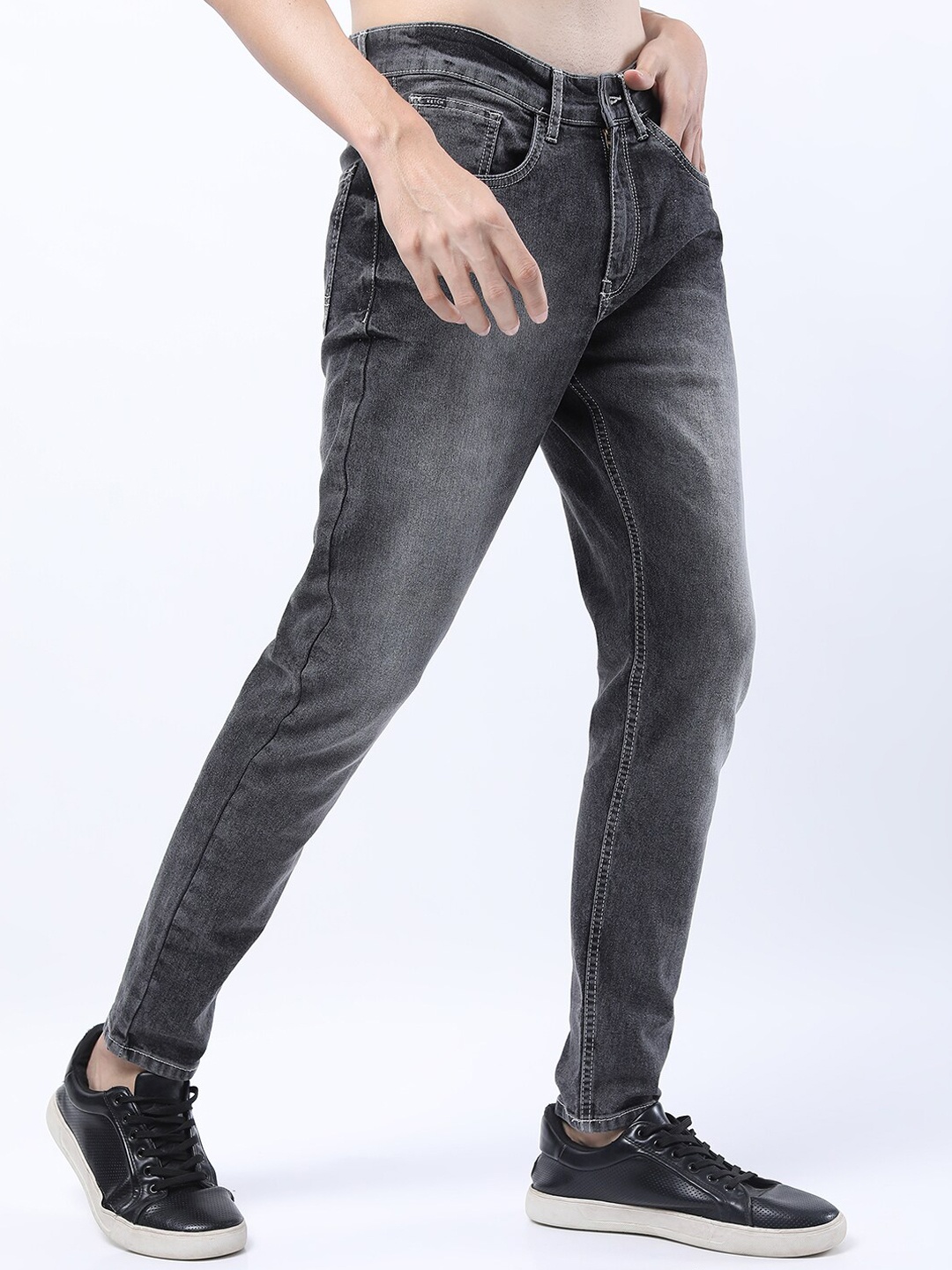 

KETCH Men Grey Tapered Fit Clean look Light Fade Stretchable Jeans