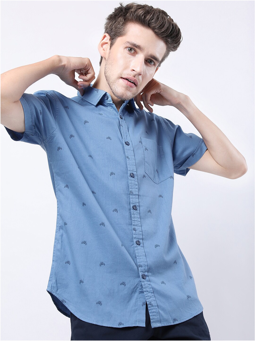

KETCH Men Blue Slim Fit Printed Casual Shirt