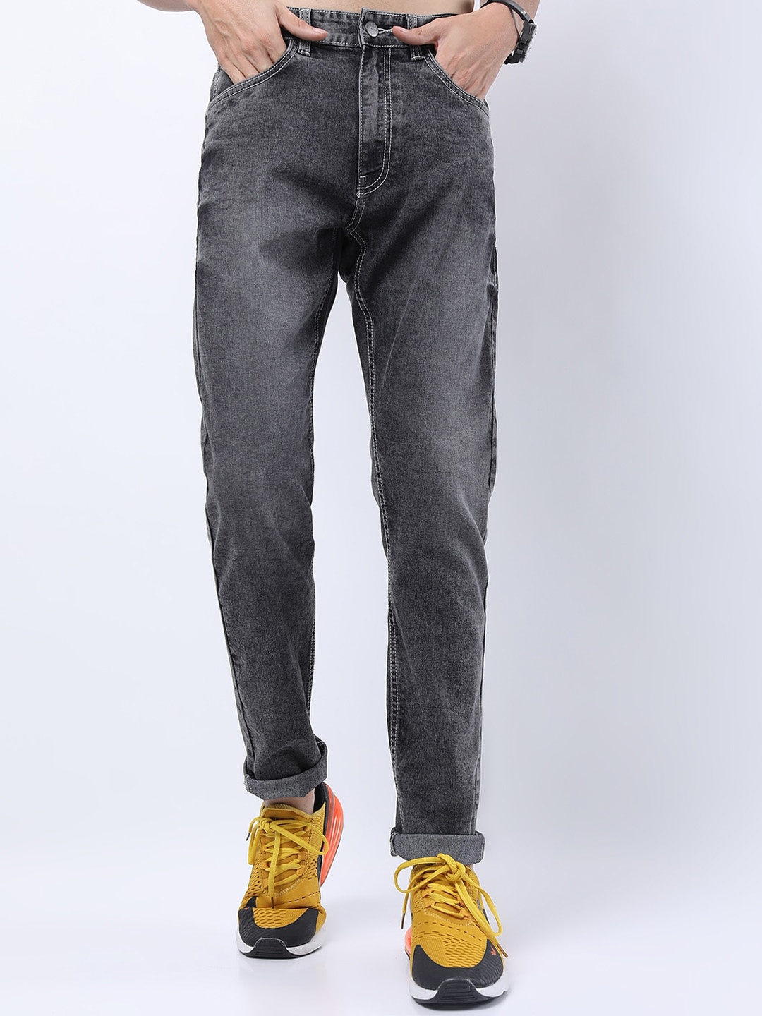 

KETCH Men Grey Tapered Fit Clean look Light Fade Stretchable Jeans