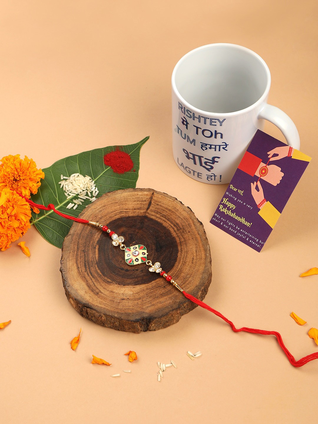 

Accessher Rakhi with Mug & Greeting Card, Multi