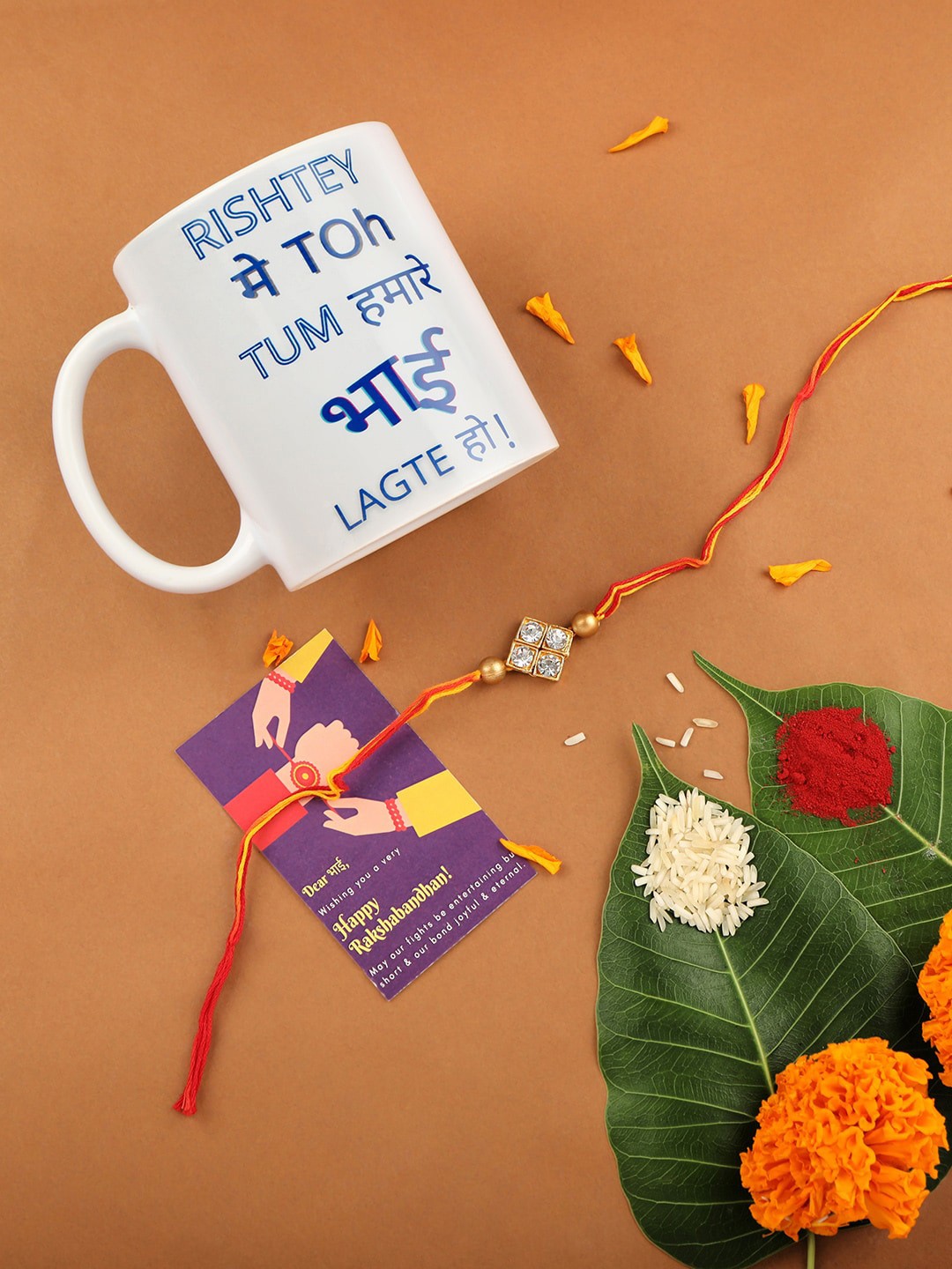 

Accessher Set of 3 Rakhi Gift Pack, Gold