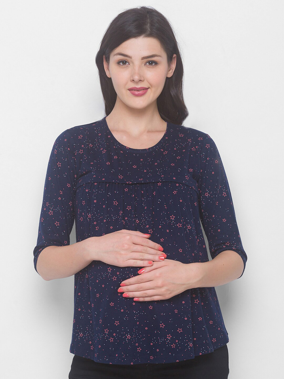 

AV2 Navy Blue Print Top