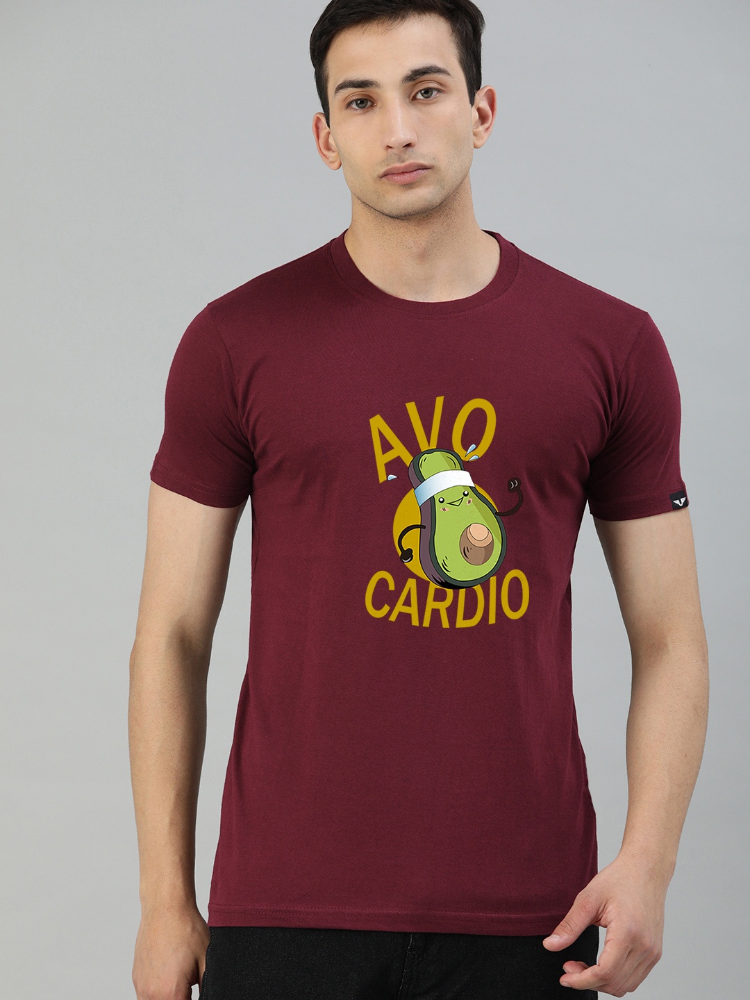 

UNSULLY Men Maroon Typography Printed Applique T-shirt