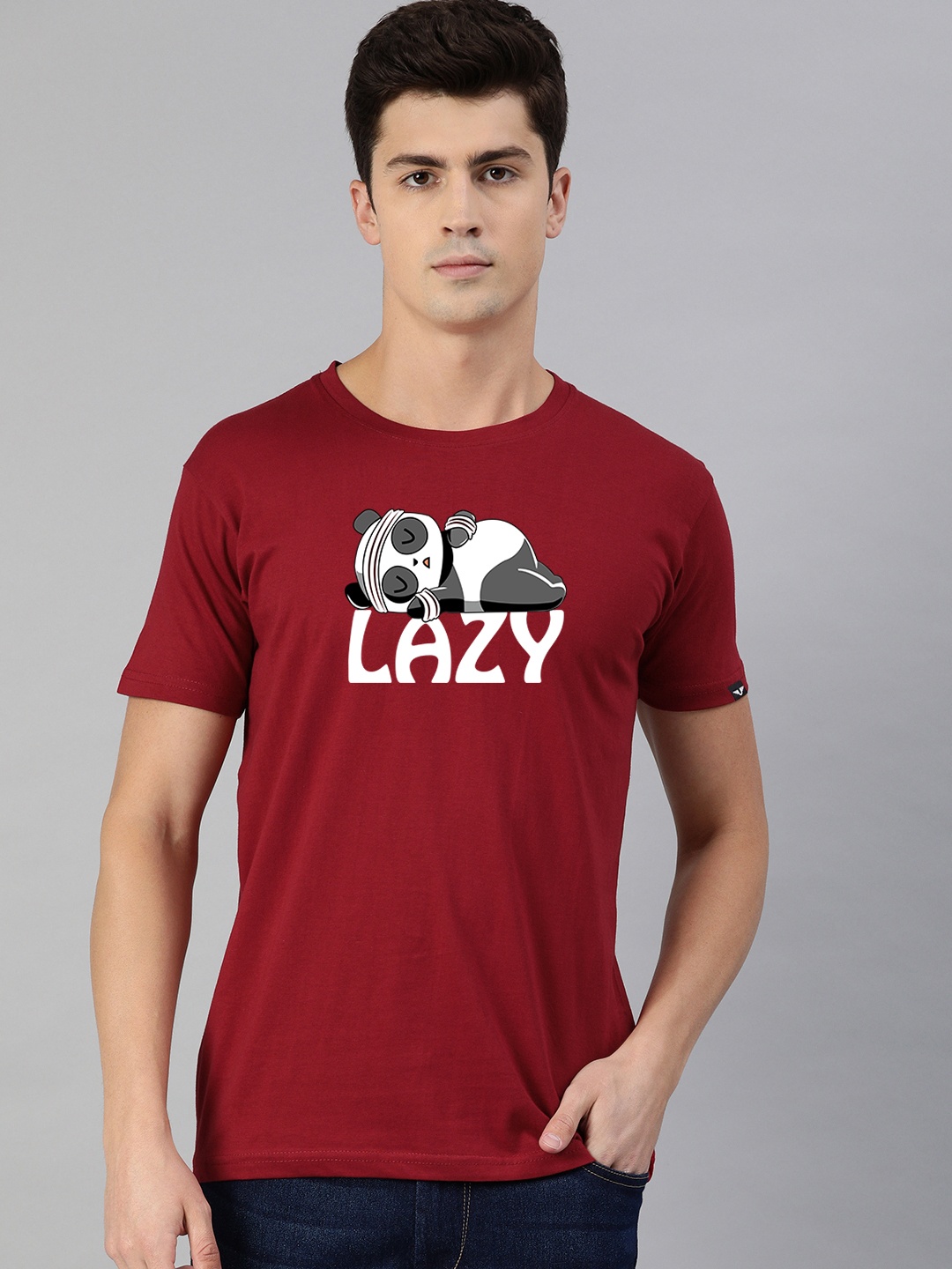 

UNSULLY Men Red Typography Printed Cotton T-shirt