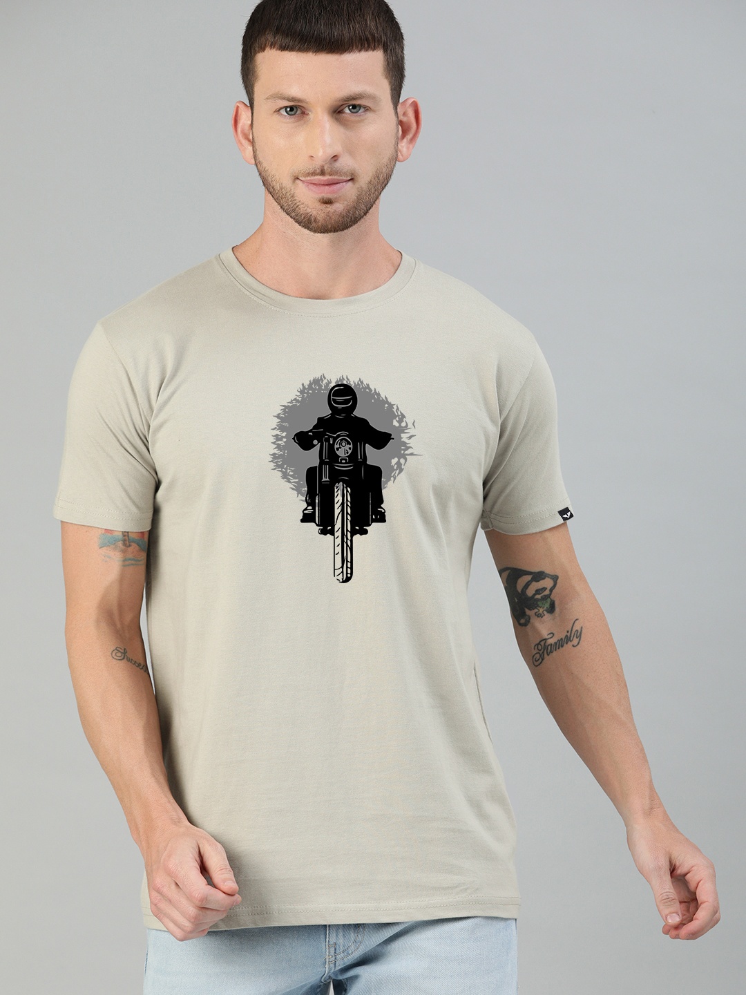 

UNSULLY Men Grey Printed T-shirt