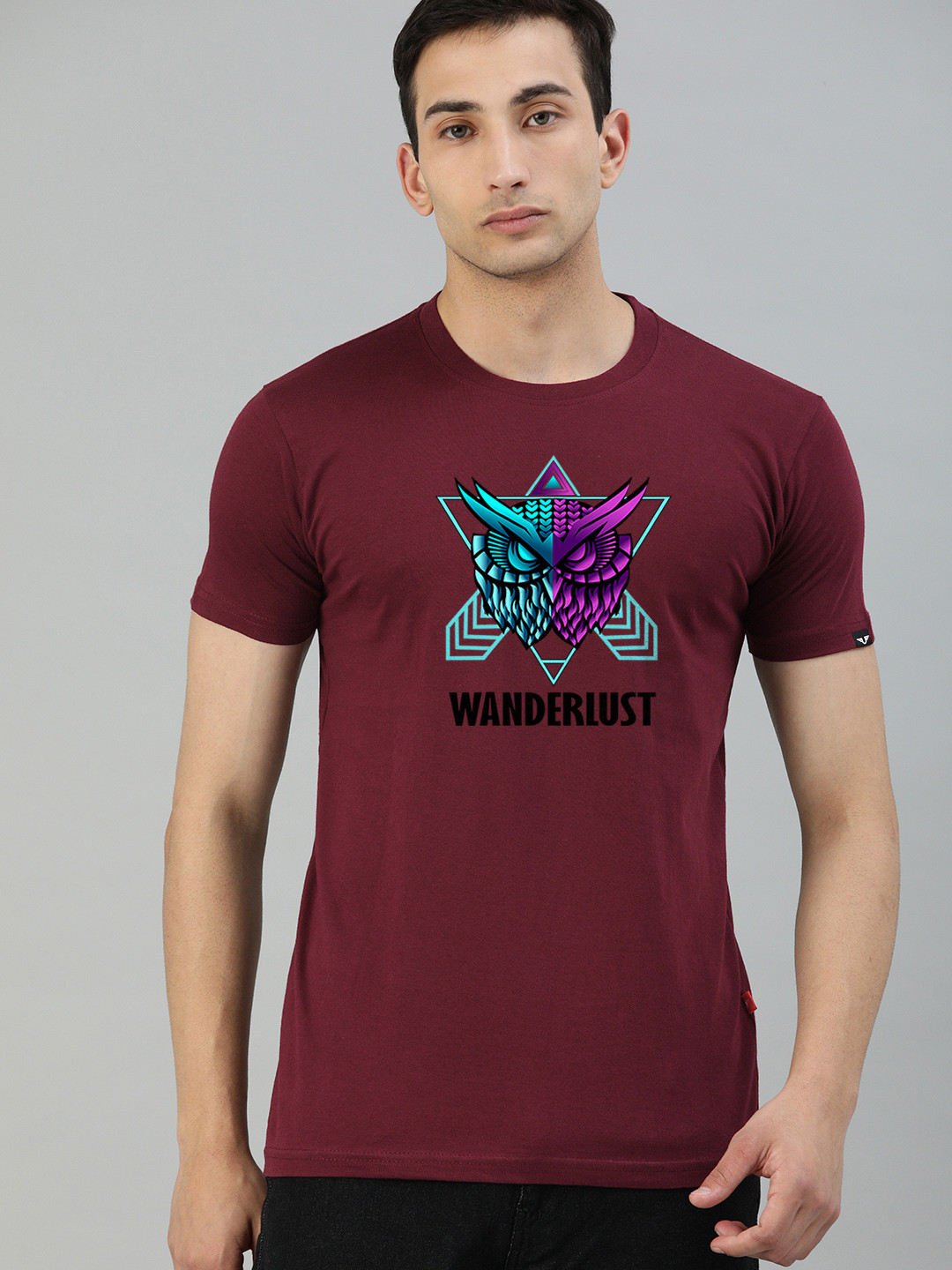 

UNSULLY Men Maroon Printed T-shirt