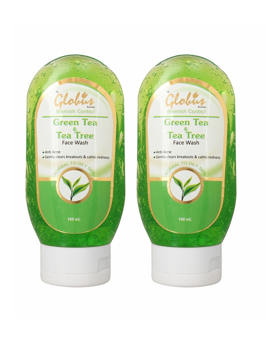 

Globus Remedies Set of 2 Blemish Control Green Tea & Tea Tree Face Wash - 100 ml Each