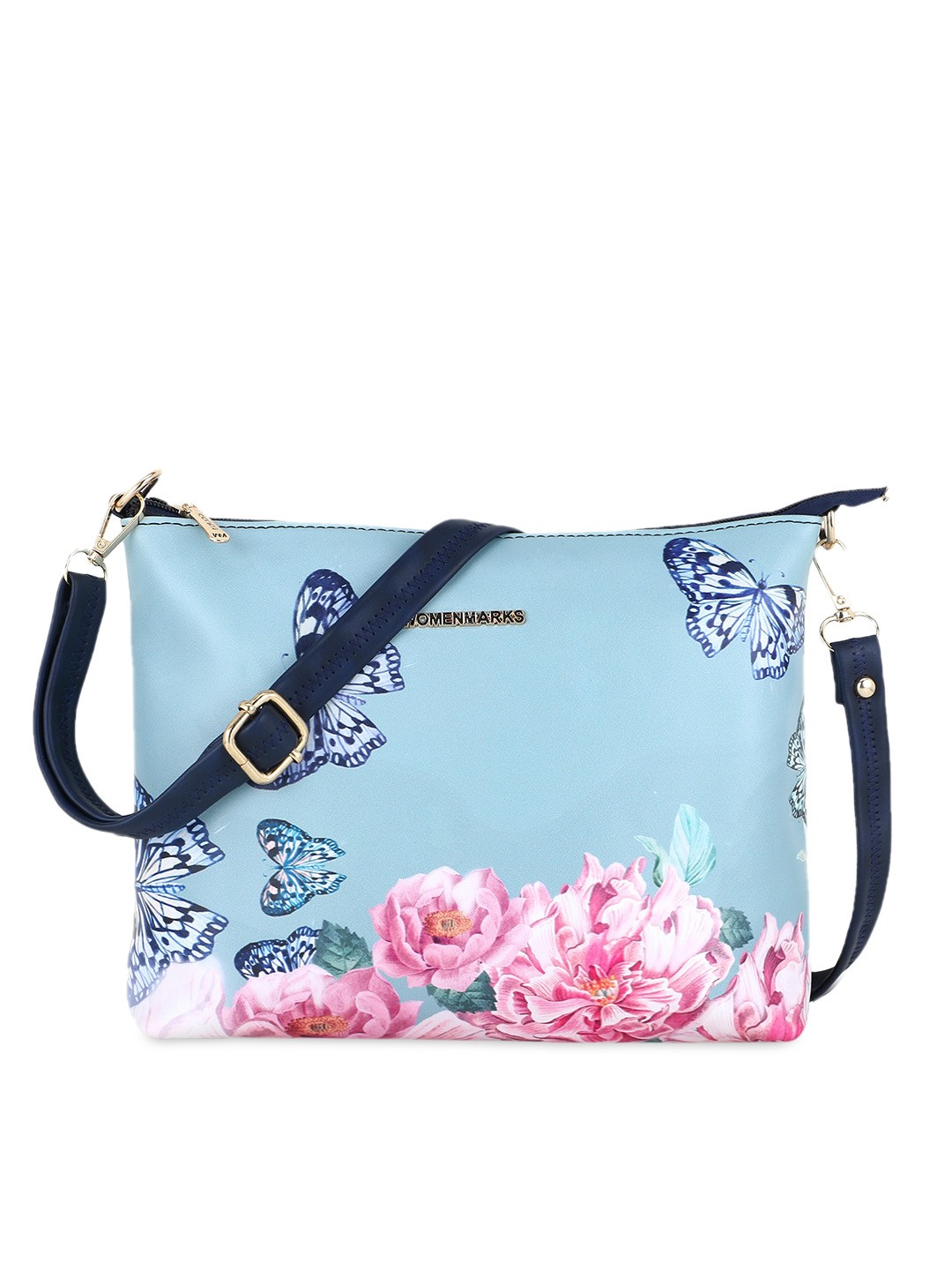 

WOMEN MARKS Blue Printed PU Shopper Sling Bag