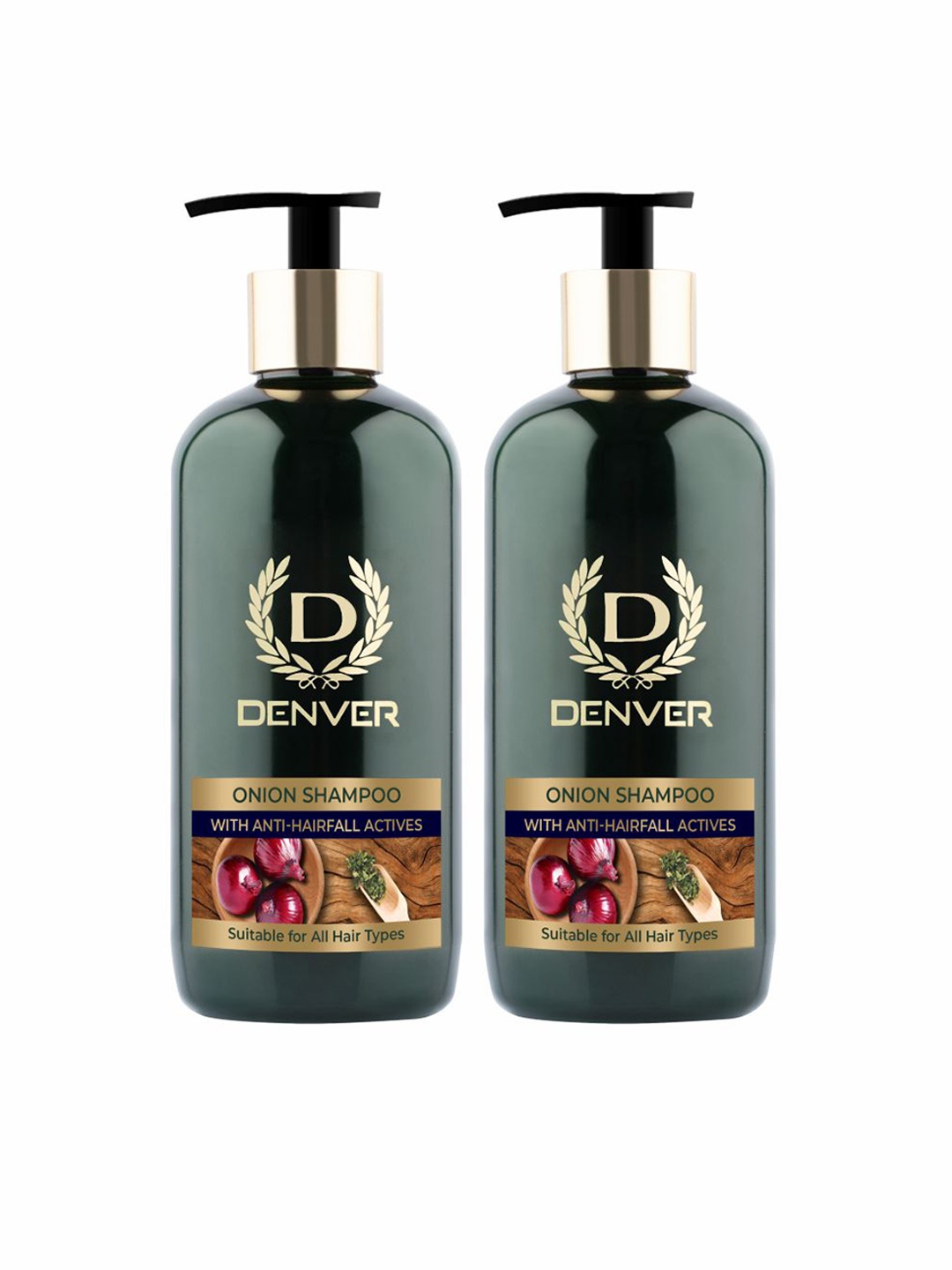 

Denver Set of 2 Onion Shampoo with Anti-Hairfall Active - 300 ml each, Black