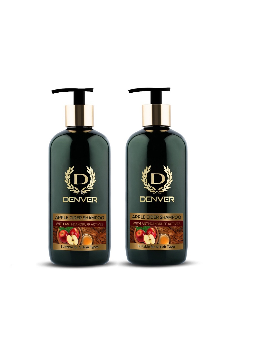 

Denver Set of 2 Apple Cider Shampoo with Anti-Dandruff Actives - 300 ml Each, Black