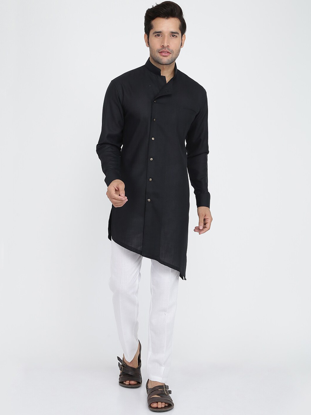 

ROYAL KURTA Men Black Summer Sheers Kurta