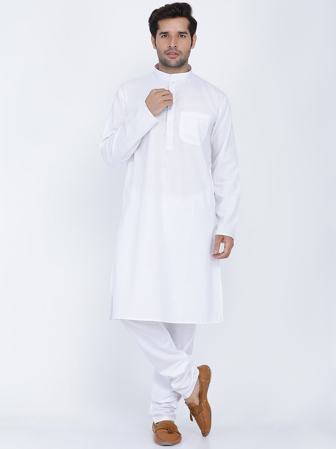 

ROYAL KURTA Men White Solid Pure Cotton Kurta
