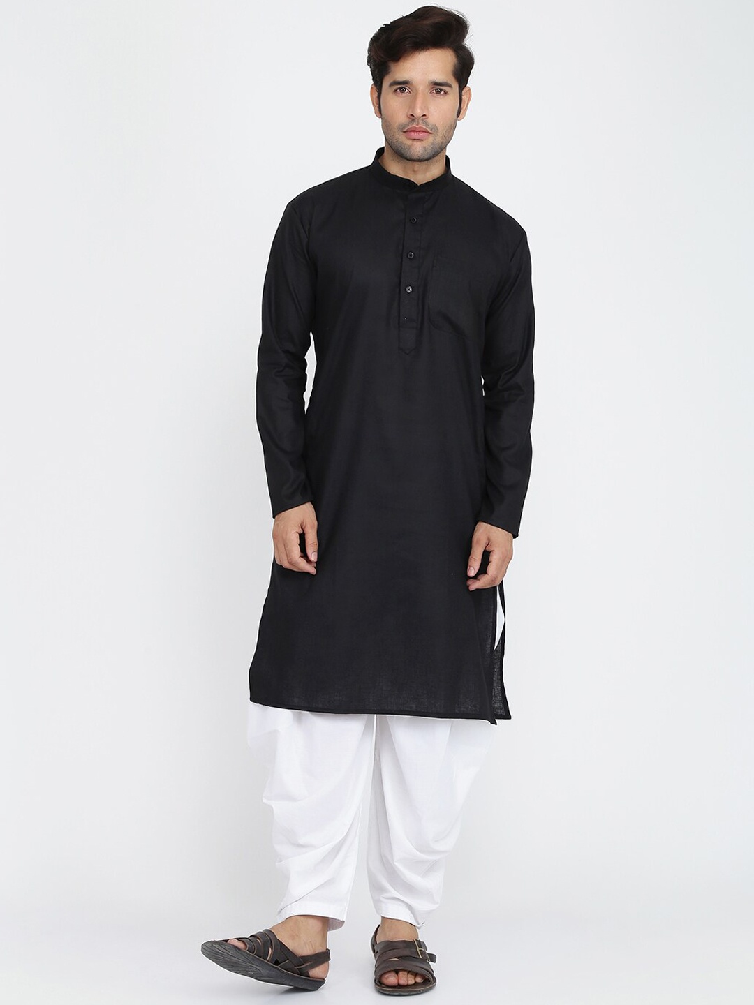 

ROYAL KURTA Men Black Summer Sheers Kurta