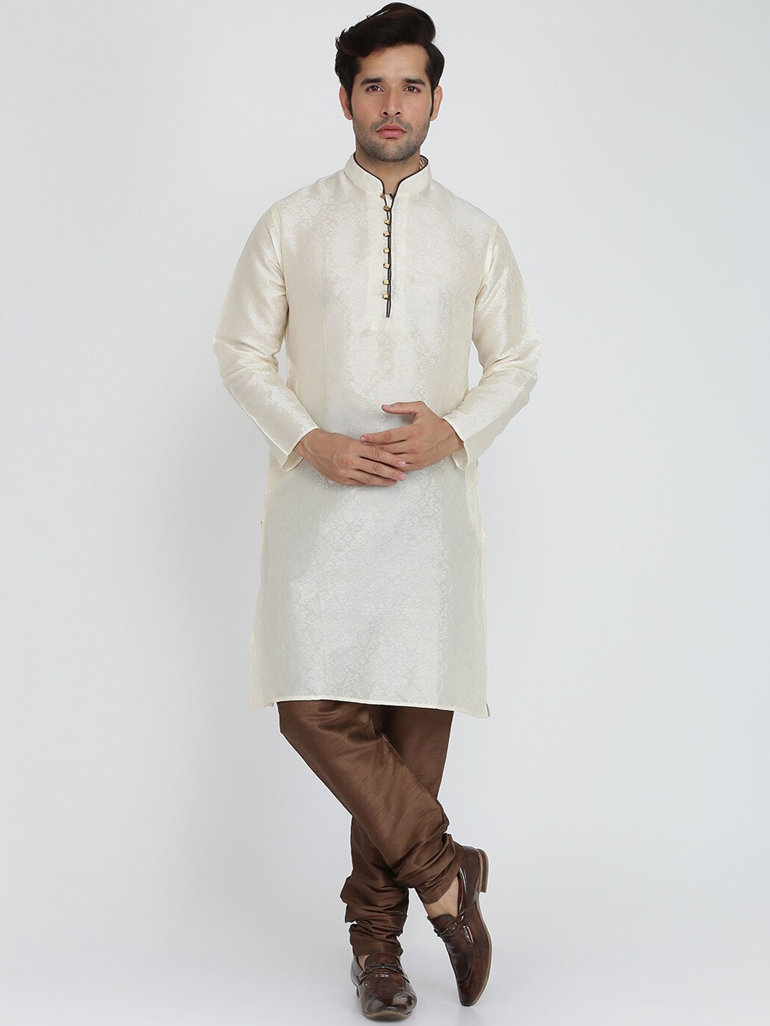 

ROYAL KURTA Men Beige Summer Sheers Kurta