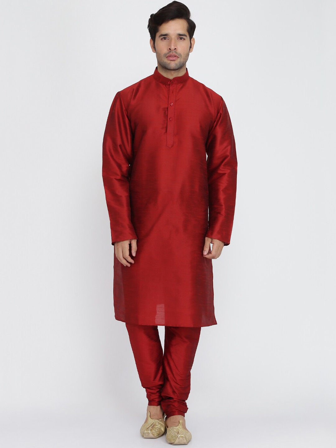 

ROYAL KURTA Men Maroon Solid Regular Kurta