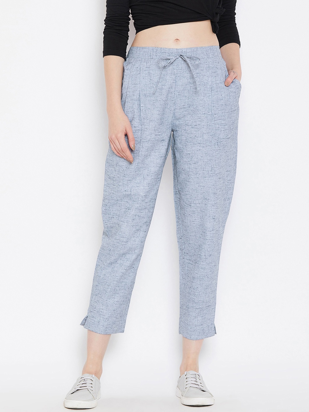 

Bitterlime Women Blue Relaxed Trousers