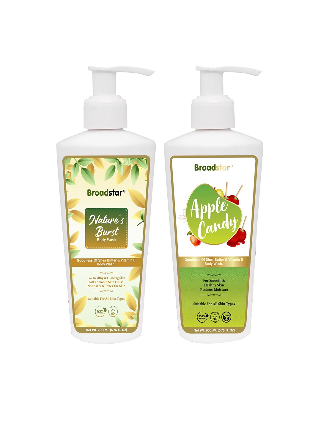 

BROADSTAR Nature Burst + Apple Candy Body Wash, 200ml each, Na