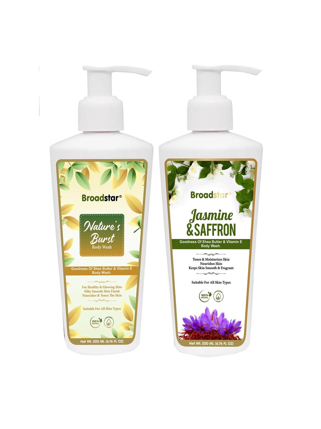 

BROADSTAR Nature Burst + Jasmine & Safron Body Wash 200ml, Na