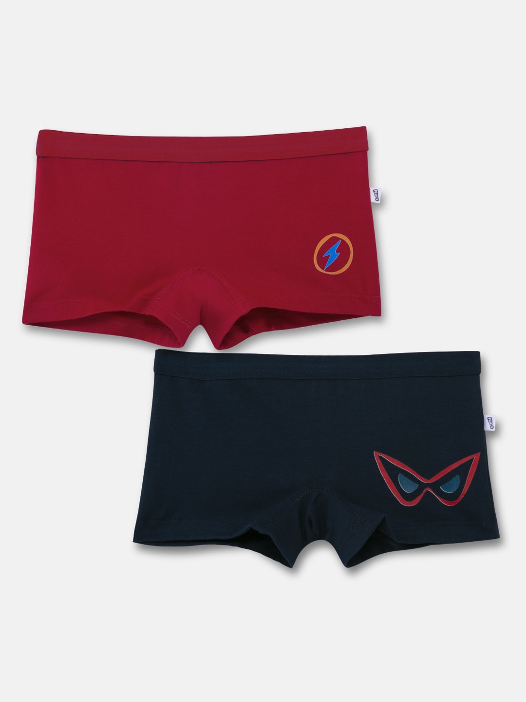 

You Got Plan B Girls Red & Black Pack Of 2 Solid Boxer Style Briefs