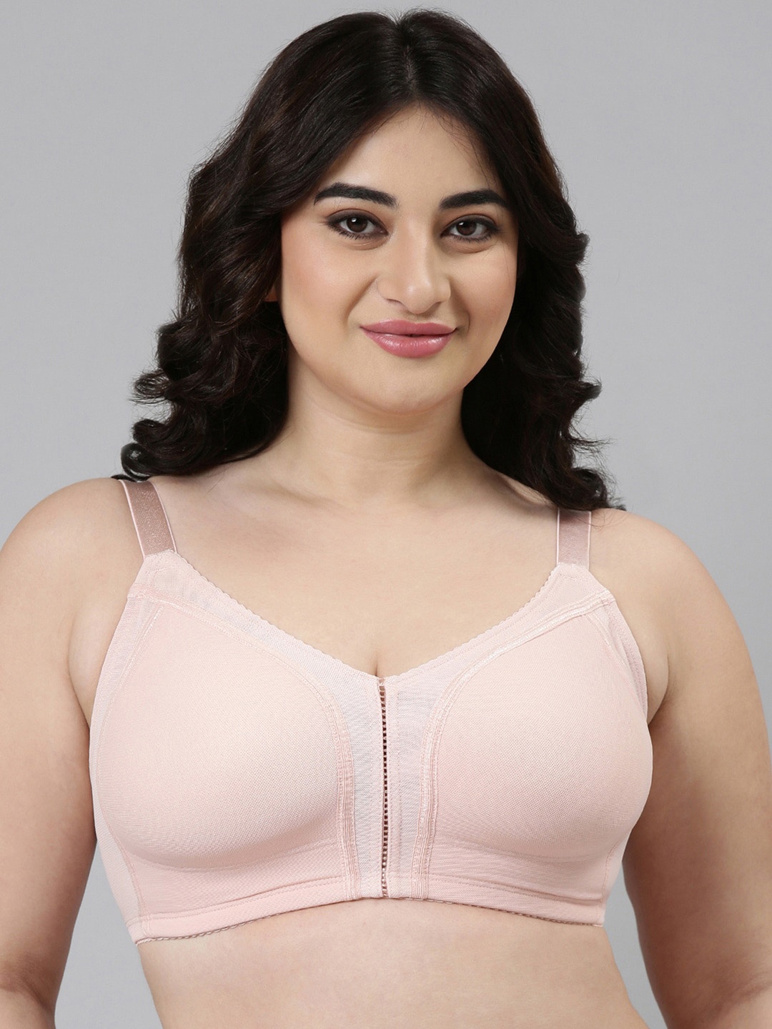 

Enamor Body Transform Smooth Contour Full Coverage Wire Free Bra, Pink