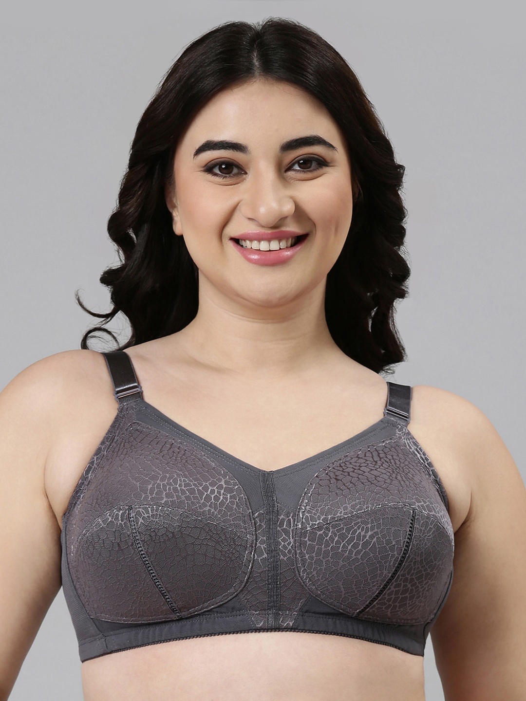 

Enamor Body Transform Ultimate Curve Support Non Padded Bra, Grey