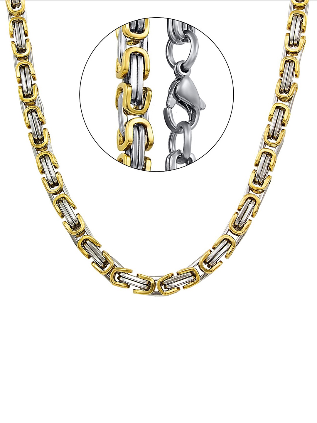 

NAKABH Men Gold-Toned & Silver-Toned Gold-Plated Chain