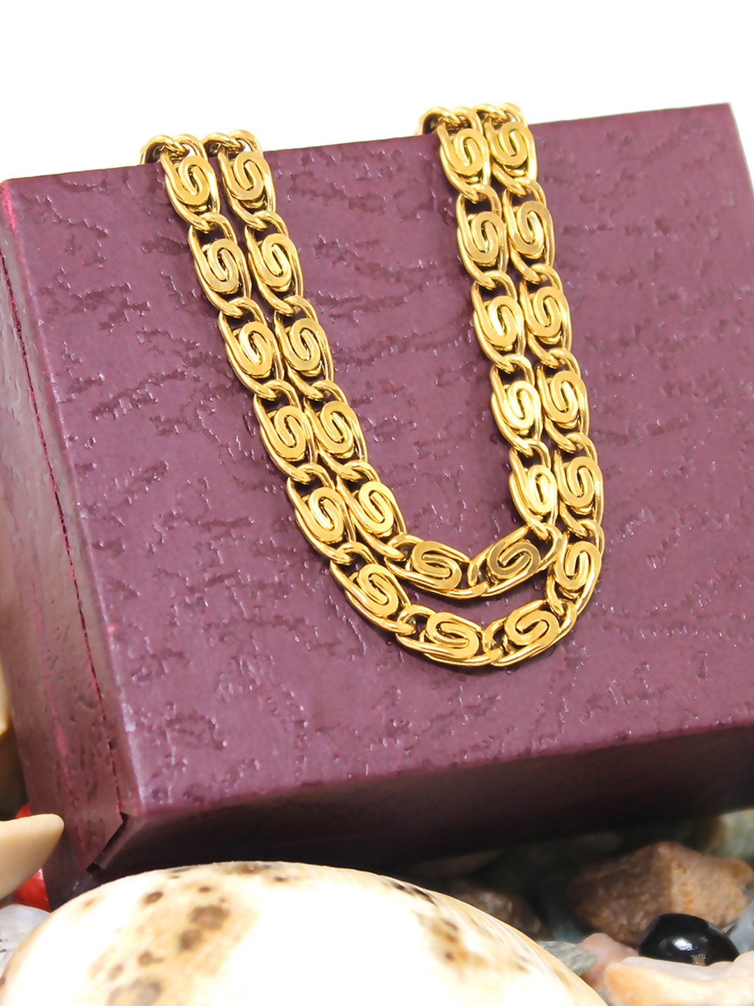 

NAKABH Men Gold-Toned Gold-Plated Chain