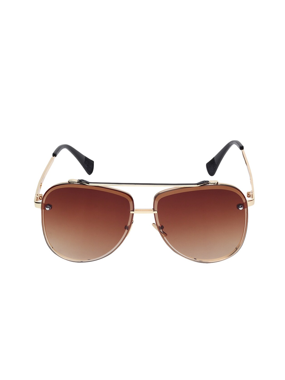 

SCAGLIA Unisex Brown Lens & Gold-Toned Oval Sunglasses with UV Protected Lens