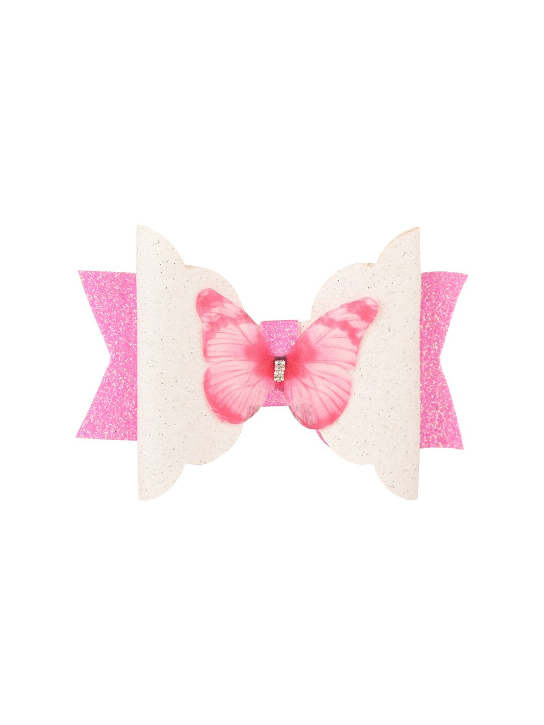 

Aye Candy Dark Neon Pink Butterfly Glitter Bow on Alligator Clip