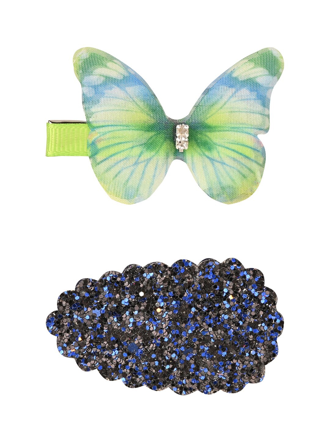 

Aye Candy Girls Blue & Black Embellished Alligator Hair Clip