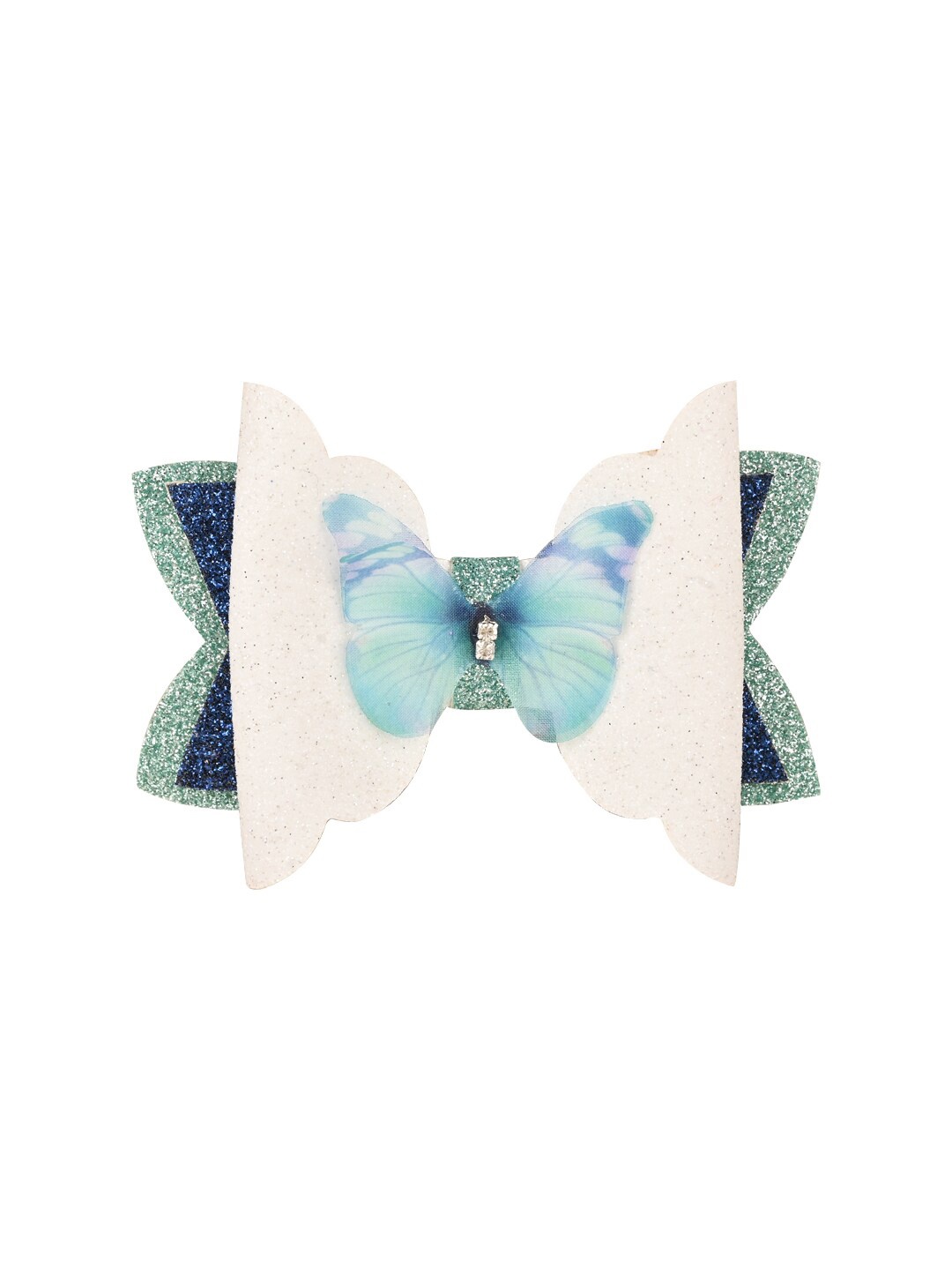 

Aye Candy Girls Green & White Embellished Alligator Hair Clip