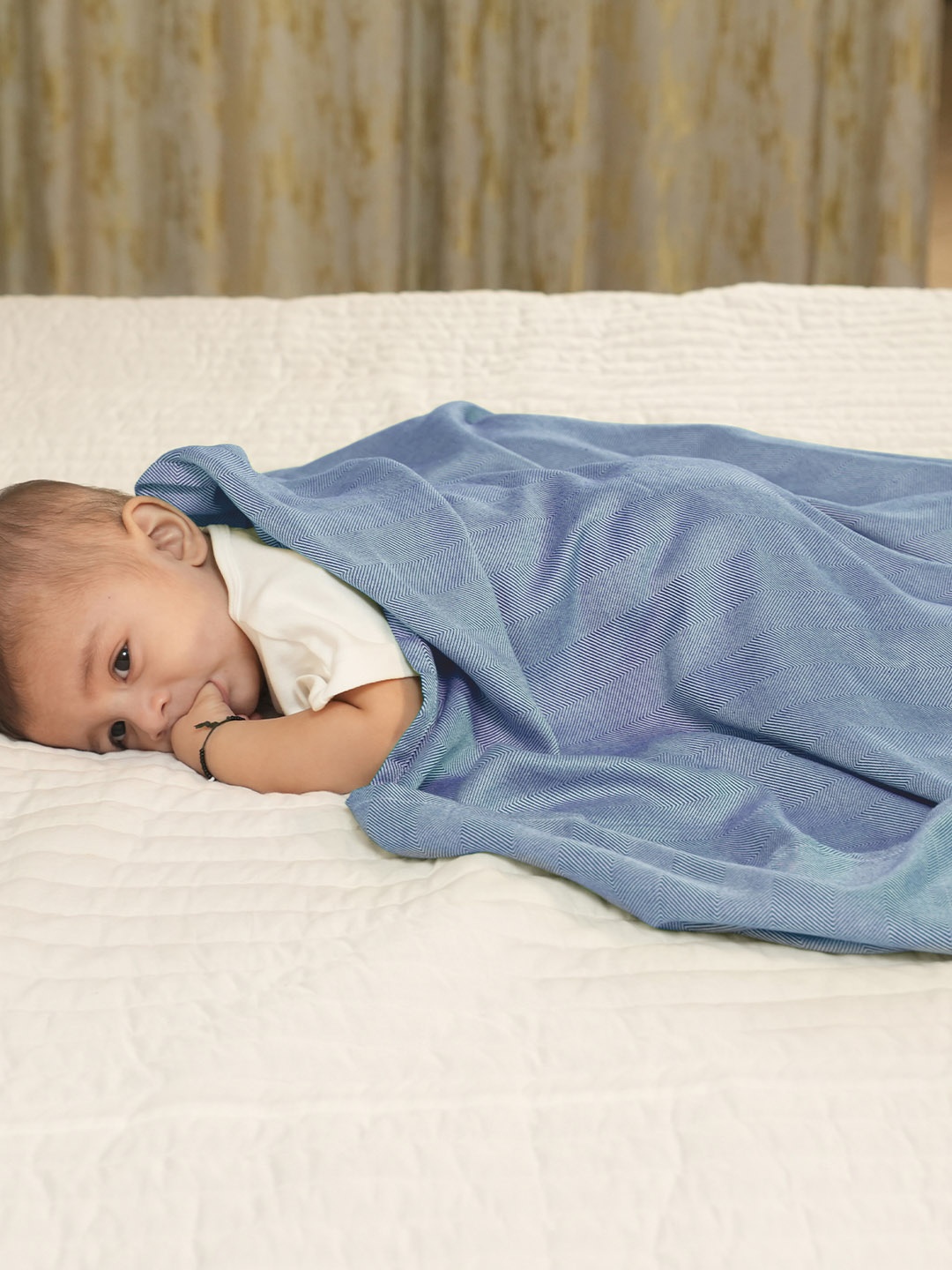 

MUSH AC Room Single Bed Blanket - 210 GSM, Blue