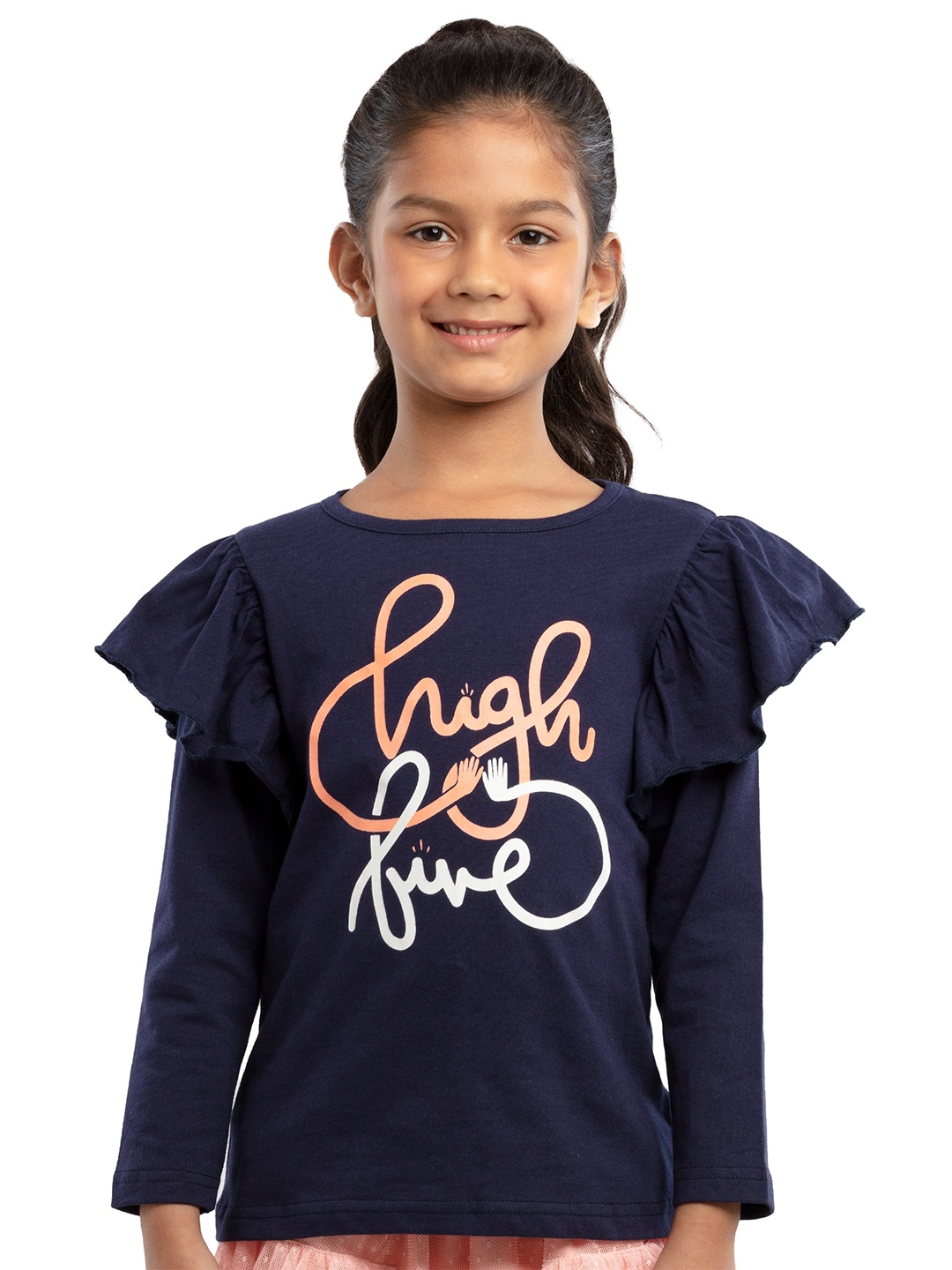 

UNDER FOURTEEN ONLY Blue Typography Printed Top