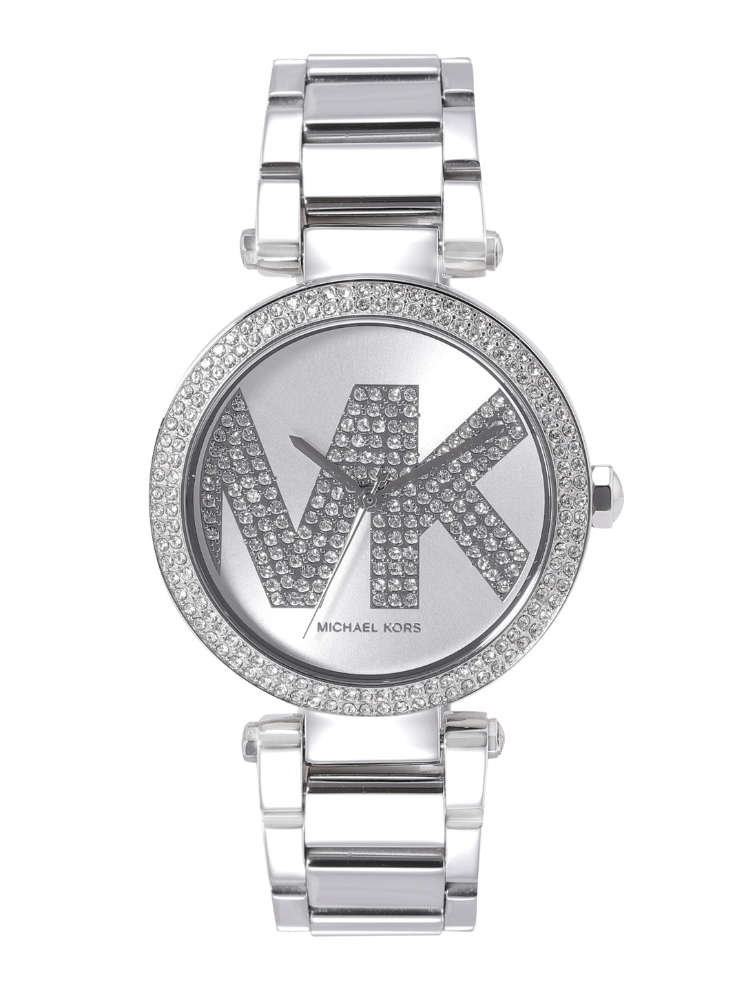 

Michael Kors Women Silver-Toned Embellished Dial & Bracelet Style Straps Watch MK6658