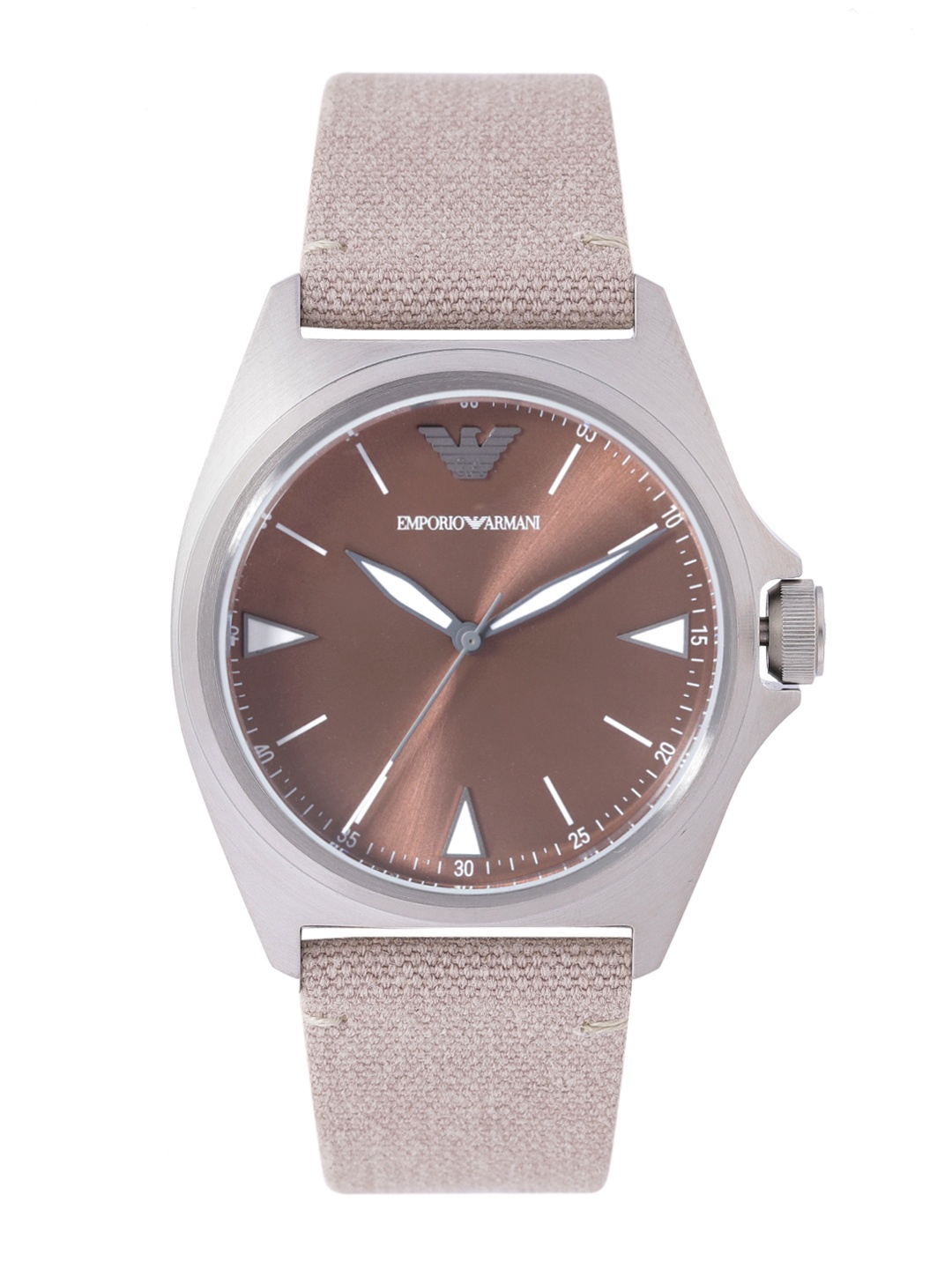 

Emporio Armani Men Brown Dial & Beige Straps Analogue Watch AR11455